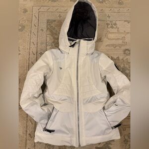 Obermeyer Teen Girls Rayla white Hooded Ski Jacket